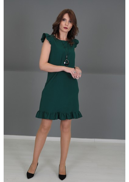 Fırfırlı Elbise-Zümrüt modelleri