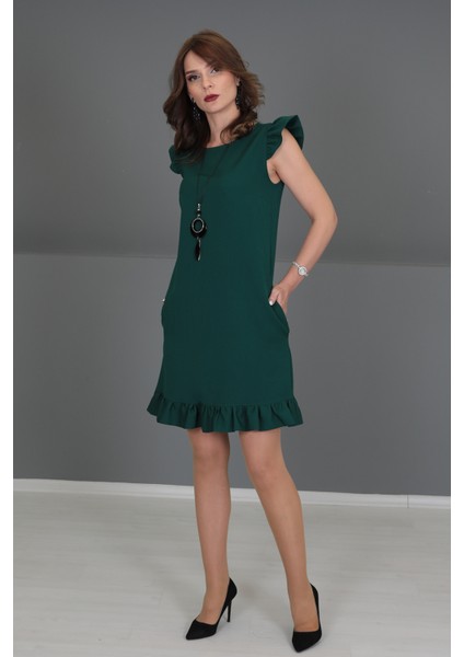 Fırfırlı Elbise-Zümrüt fırsatları