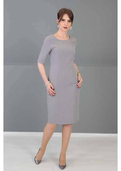 Kokteyl Kısa Kol Elbise-Antrasit modelleri