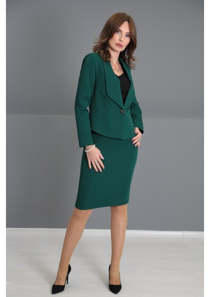 Düz Dar Etek-Zümrüt