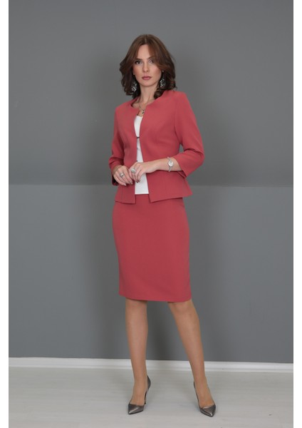 Düz Dar Etek-Kiremit