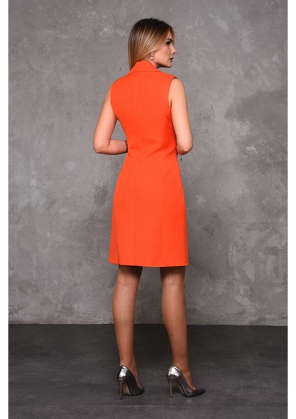 Erkek Yaka Kuruvaze Elbise-Turuncu indirimleri