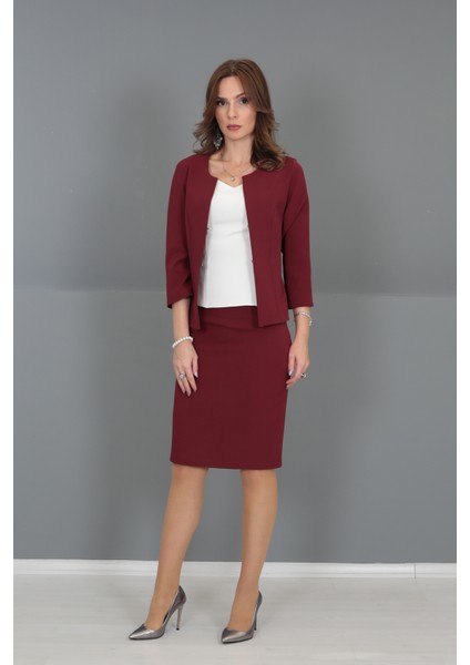 Düz Dar Etek-Bordo fiyatları