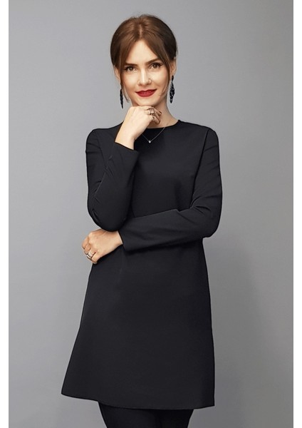 Sıfır Yaka Uzun Kol Bluz- Siyah modelleri