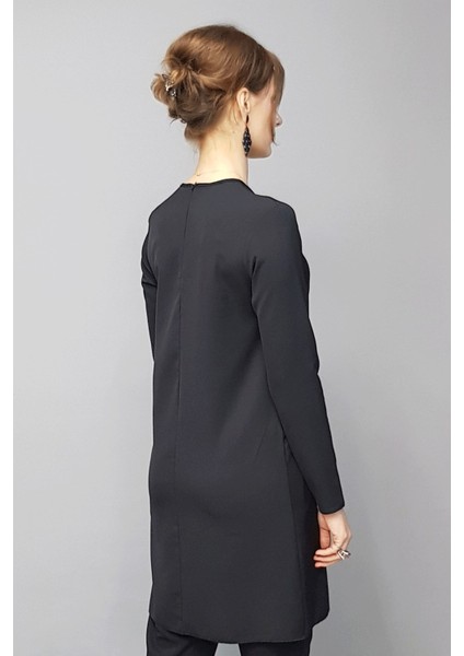 Sıfır Yaka Uzun Kol Bluz- Siyah fırsatları