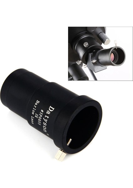 1.25" (31.7mm) 3x Barlow Lens Metal Astronomi Teleskop Gözenli Siyah (Yurt Dışından)