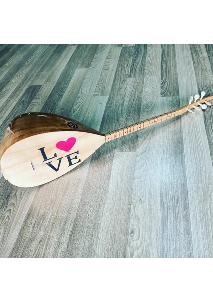 Bağlama Kısa Sap 'love' Işlemeli Tam Set Bağlama