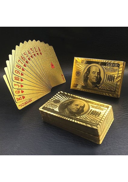 Gold Dolar Iskambil Kağıdı Plastik Su Geçirmez Oyun Kağıdı CIN383SR indirimleri