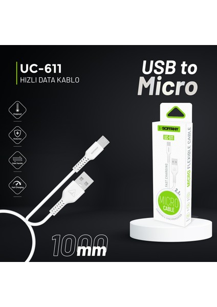 1 M 2.1 A Micro USB Kablo