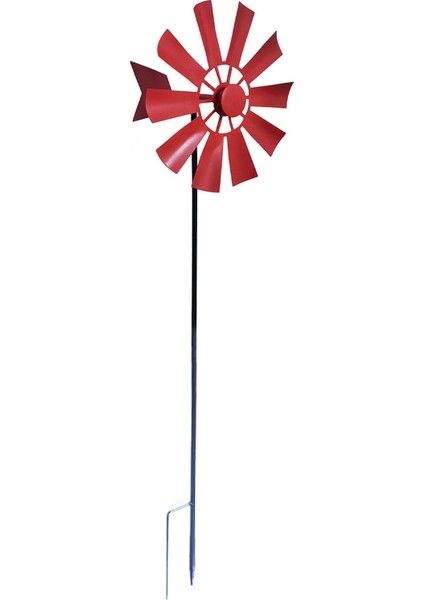 Rüzgar Spinner Bahçe Yel Değirmen Açık Bahçe Çimen Çark Dekor Kırmızı (Yurt Dışından)