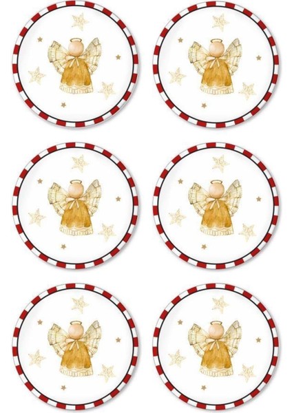 Globe Yılbaşı Serisi Pasta Tabağı 6 Lı Set 19 cm NEW029