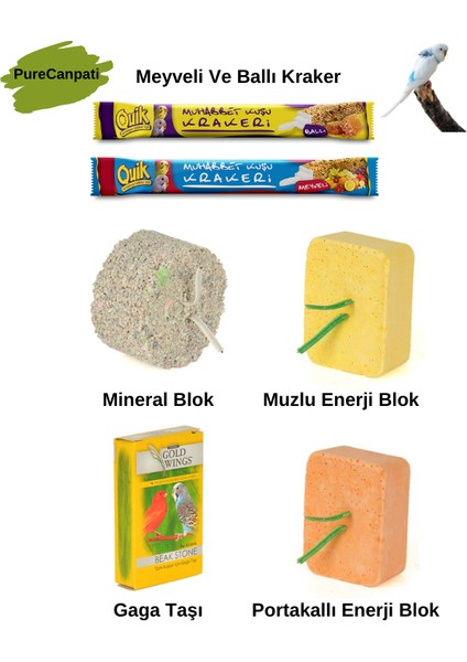 Mineral Blok+Meyveli ve Ballı Kraker+Muzlu ve Portakallı Blok+Gaga Taşı fiyatları