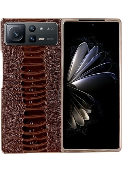 Xiaomi Mix Fold 2 Uyumlu Telefon Kabı - Koyu Kahverengi (Yurt Dışından)