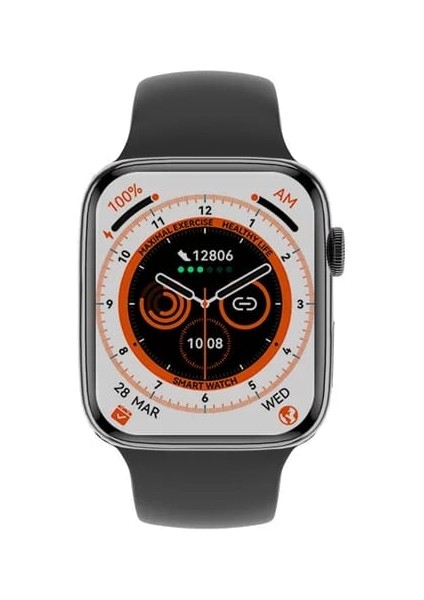 Watch 8 Dt Max Siyah Akıllı Saat Iphone ve Android Tüm Telefonlara Uyumlu Geniş Ekran Hd
