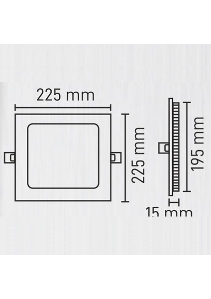 18W Kare Sıva Altı LED Panel 4000K Ilık Beyaz fiyatları
