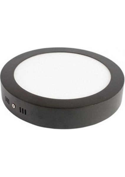 24W Yuvarlak Siyah Kasa Sıva Üstü LED Panel 6500K Beyaz