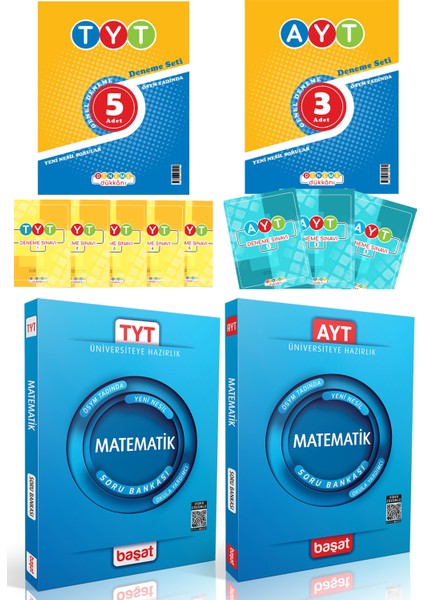 Deneme Dükkanı TYT 5 AYT 3 Deneme + Başat TYT-AYT Matematik Soru Bankası