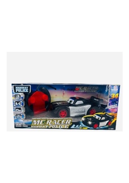 Uzaktan Kumandalı Şimşek Mcqueen Polis Arabası Pilli Full Fonksiyon Oyuncak