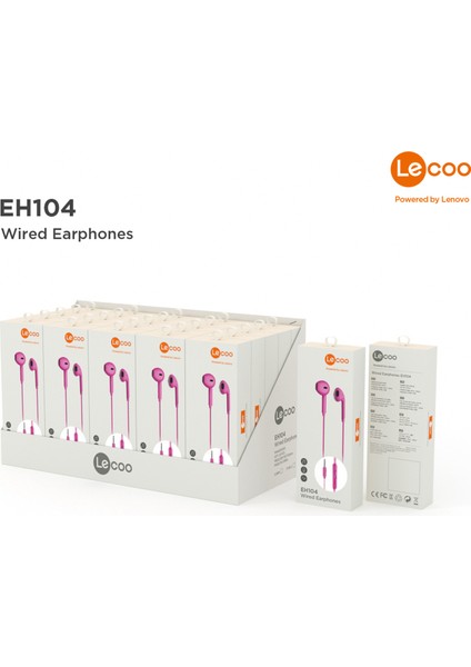 EH104 3.5mm Jacklı Kulak İçi Mikrofonlu Kulaklık Pembe