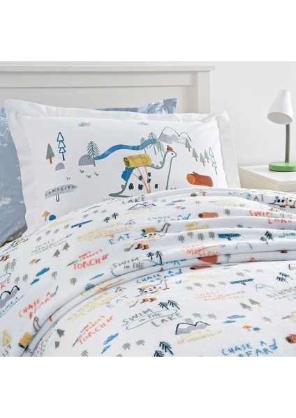 Bedding Dinno Tek Kişilik Wellsoft Battaniyeli Lastikli Çarşaf Seti - Beyaz fiyatları