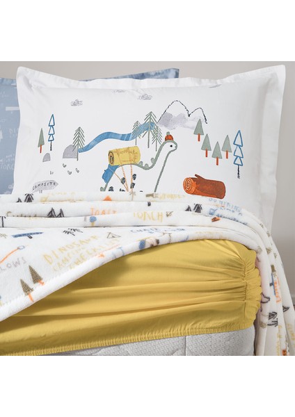 Bedding Dinno Tek Kişilik Wellsoft Battaniyeli Lastikli Çarşaf Seti - Beyaz modelleri