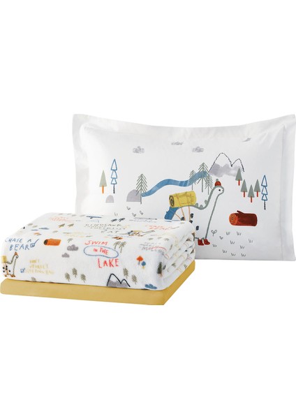 Bedding Dinno Tek Kişilik Wellsoft Battaniyeli Lastikli Çarşaf Seti - Beyaz fırsatları