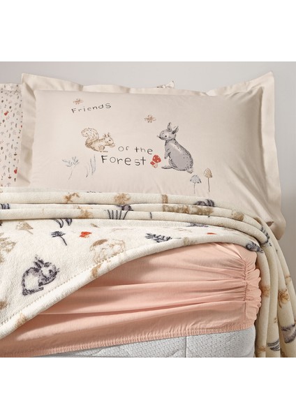 Bedding Wonderland Tek Kişilik Wellsoft Battaniyeli Lastikli Çarşaf Seti - Krem modelleri