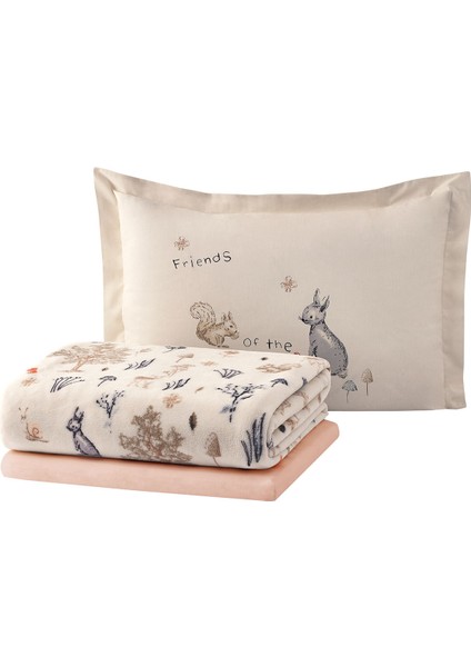 Bedding Wonderland Tek Kişilik Wellsoft Battaniyeli Lastikli Çarşaf Seti - Krem fırsatları