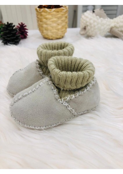 Ribanalı Triko Organik %100 Deri Unisex Bebek Ev Botu
