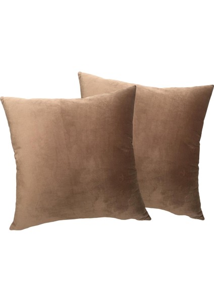 2x Yumuşak Atmak Yastık Dekoratif Yastık Kapakları Kanepe Ev Yatak Odası Kahverengi