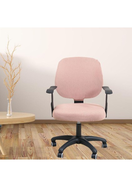 Polyester Elyaf Sandalye Kapak Split Stil Yemek Sandalye Bilgisayar Sandalye Pembe Için fırsatları