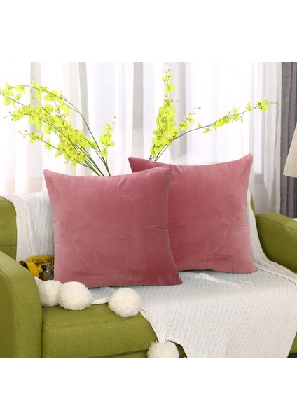 2x Yumuşak Atmak Yastık Kapakları Dekoratif Yastık Kılıfı Kanepe Ev Yatak Odası Pembe Için modelleri