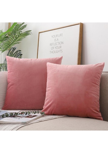 2x Yumuşak Atmak Yastık Kapakları Dekoratif Yastık Kılıfı Kanepe Ev Yatak Odası Pembe Için fırsatları