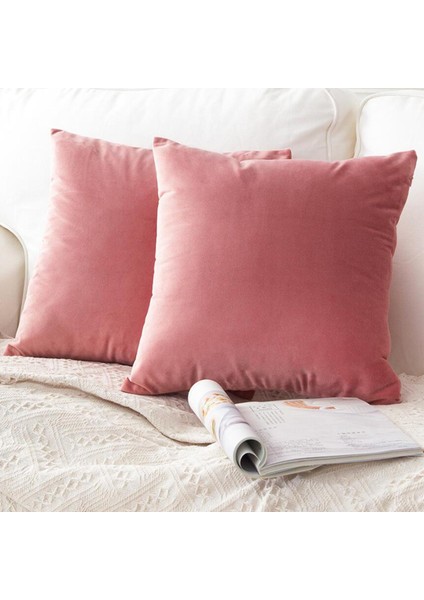 2x Yumuşak Atmak Yastık Kapakları Dekoratif Yastık Kılıfı Kanepe Ev Yatak Odası Pembe Için indirimleri