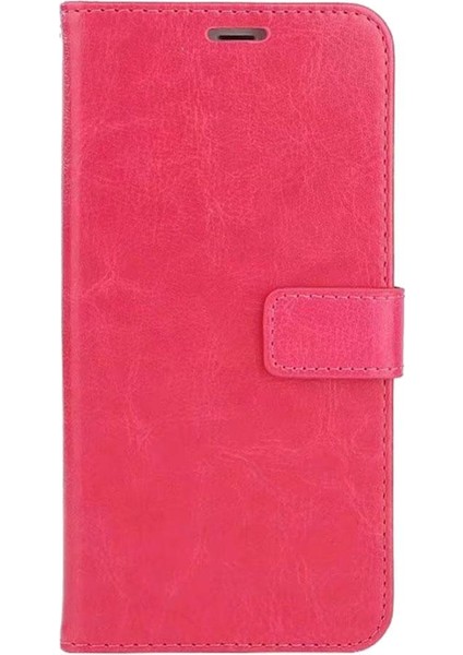 Kredi Kartı Yuvaları ile S10 E Flip Cüzdan Kapağı -, 14.7x7.8x1.3 cm Gül Kırmızı