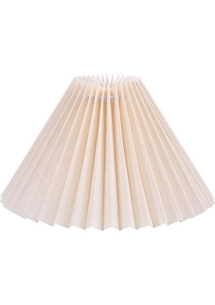 Kumaş Lamba Gölge Abajur Fan Şekilli Işık Kapağı Çıkarılabilir Otel BEIGE_24CM(Yurt Dışından)