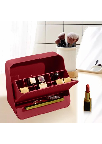 Ruj Saklama Kutusu Kapak ile Toz Geçirmez 12 Izgaralar Vanity Kırmızı Için Ruj Tutucu fiyatları