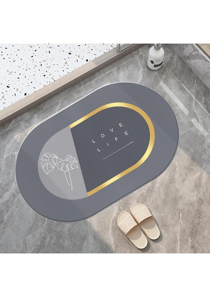 60X40CM Duş Halı Oval Hızlı Kuru Süper Emici Kapı Mat Lavabo Girişi Aşk Hayat fiyatları