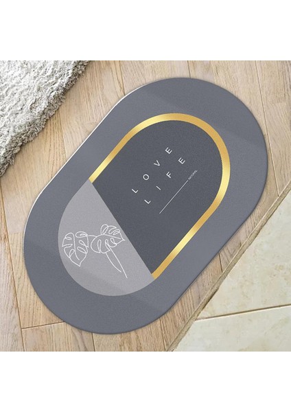 60X40CM Duş Halı Oval Hızlı Kuru Süper Emici Kapı Mat Lavabo Girişi Aşk Hayat indirimleri