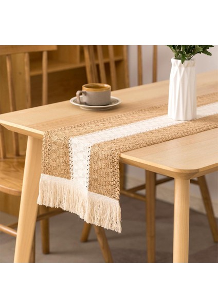 Makrome Masa Koşucu Rustik Çiftlik Evi Masa Koşucu Her Amaç 30X180 cm Yemek Için fırsatları