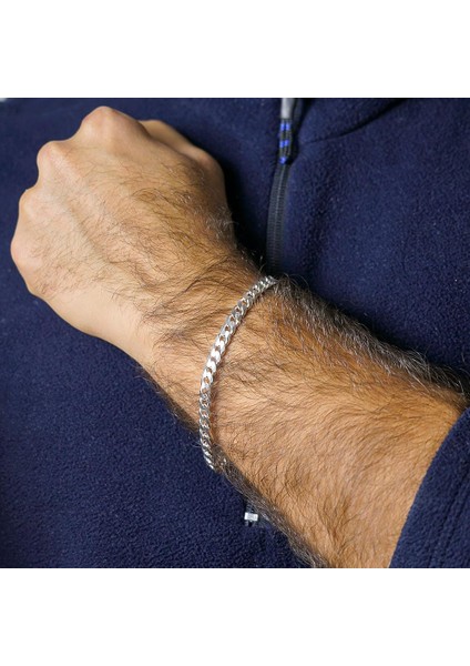 5 mm Gurmet 925 Ayar Gümüş Zincir Bileklik 21CM fiyatları