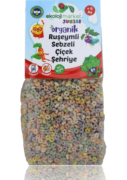 Organik Ruşeymli Sebzeli Çiçek Şehriye
