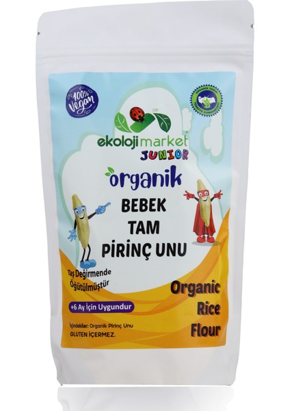 Organik Bebek Glutensiz Tam Pirinç Unu