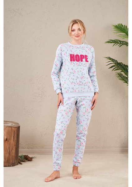 23569 Kadın Desenli Pijama Takım