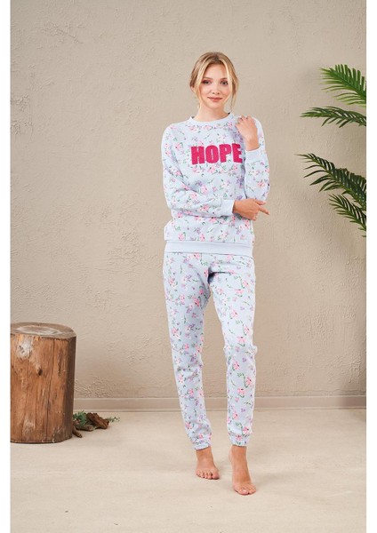 23569 Kadın Desenli Pijama Takım