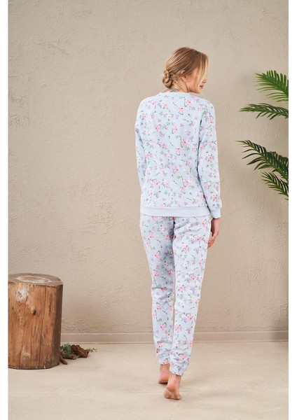 23569 Kadın Desenli Pijama Takım