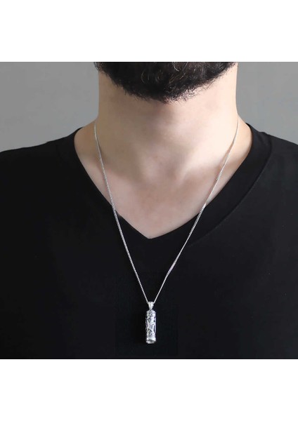 Arapça Muhammed Yazılı 925 Ayar Gümüş Cevşen Kolye modelleri