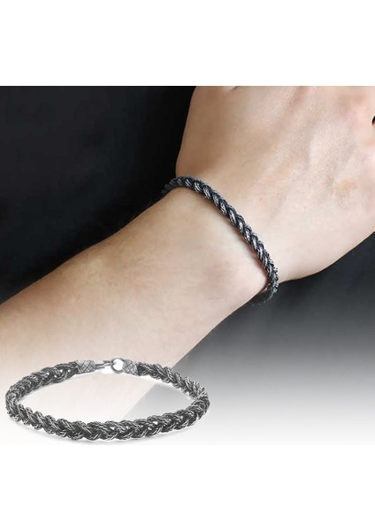 El Işçiliği Örgü Tasarım 1000 Ayar Gümüş Kazaz Bileklik