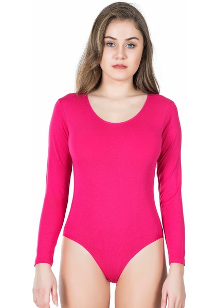 Bisiklet Yaka Uzun Kol Çıtçıtlı Kadın Body 321