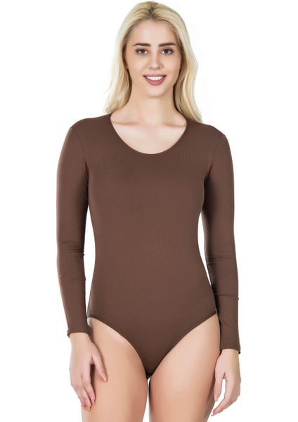 Bisiklet Yaka Uzun Kol Çıtçıtlı Kadın Body 321